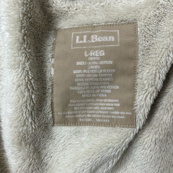 L.L. Bean Tan Zip Out Removable Layer Jacket/Coat. Size Large. - Picture 11 of 14